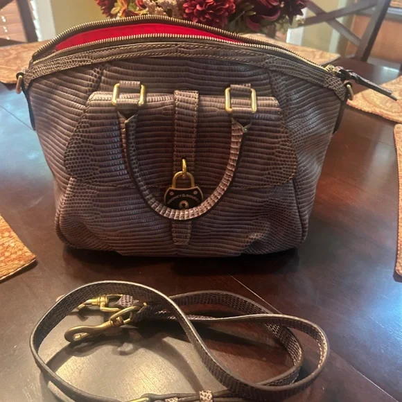 Dooney & Bourke Embossed Lizard Satchel - Picture 3 of 3